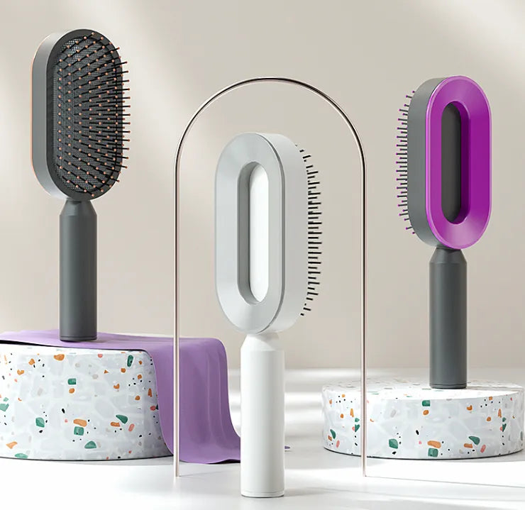 Self-Cleaning Scalp Hairbrush