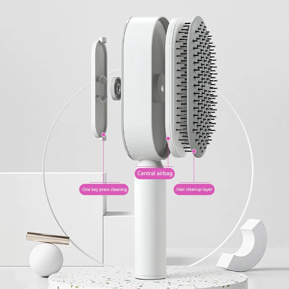 Self-Cleaning Scalp Hairbrush