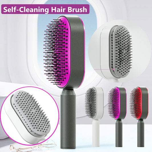 Self-Cleaning Scalp Hairbrush